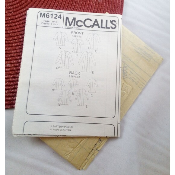 Misses/Women's, Petite, Button Down Shirt Sewing Pattern McCall's M6124 - Picture 5 of 5